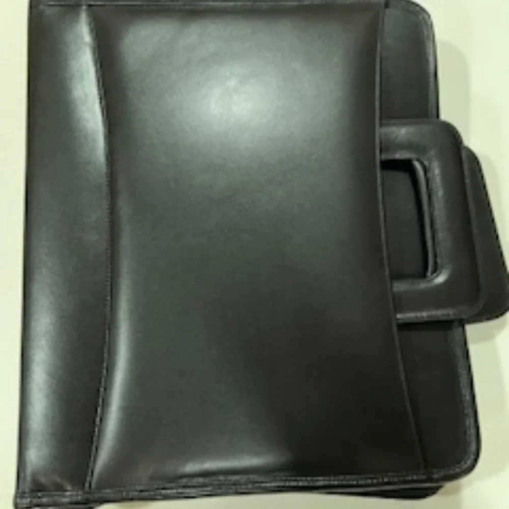 Winn International Leather Portfolio Style 2427 Black